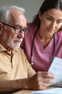 Patient and doctor reviewing
